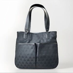 Brooks Brothers Black monogram Tote Bag